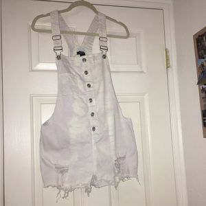 Light purple acid wash overalls